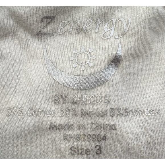 Zenergy by Chico's Zebra Stripe Hooded Full Zip Jacket 3/4 Sleeves Size 3 (XL) - Picture 4 of 4